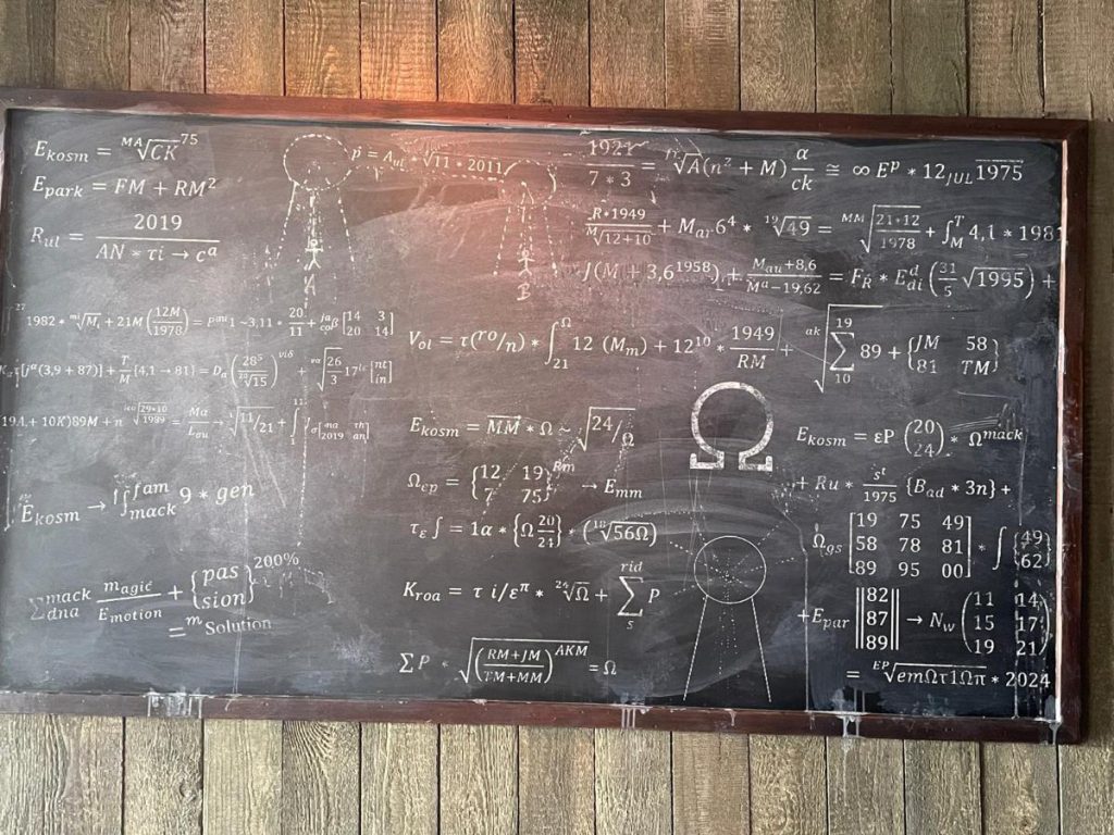 schoolbord krijtbord met formules